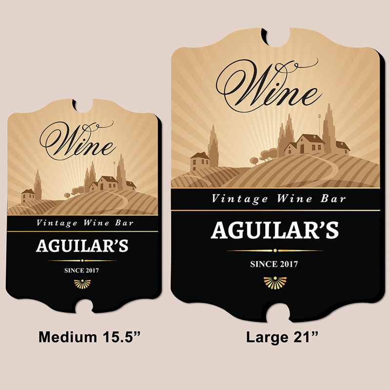Home Wet Bar Vintage Landscape Personalized Wine Bar Sign Wall Decor Wayfair