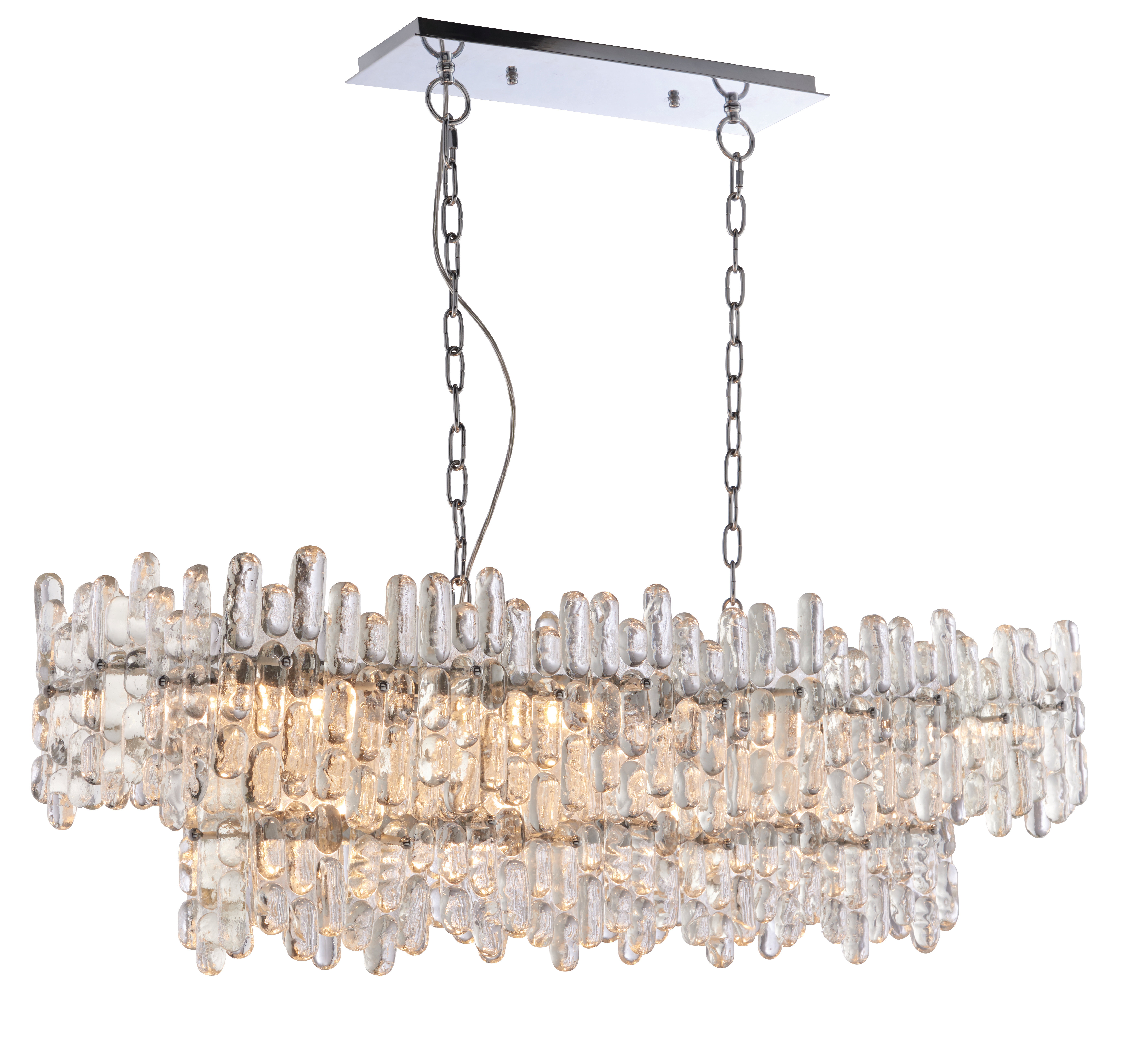 Light PAIR OF CLEAR & CHAMPAGNE DROPS CHANDELIER CEILING Light PAIR OF CLEAR & CHAMPAGNE DROPS CHANDELIER CEILING