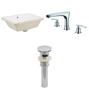 Go to store & view more images Royal Purple Bath Kitchen CUPC Ceramic Rectangular Undermount Bathroom Sink with Faucet and Overflow