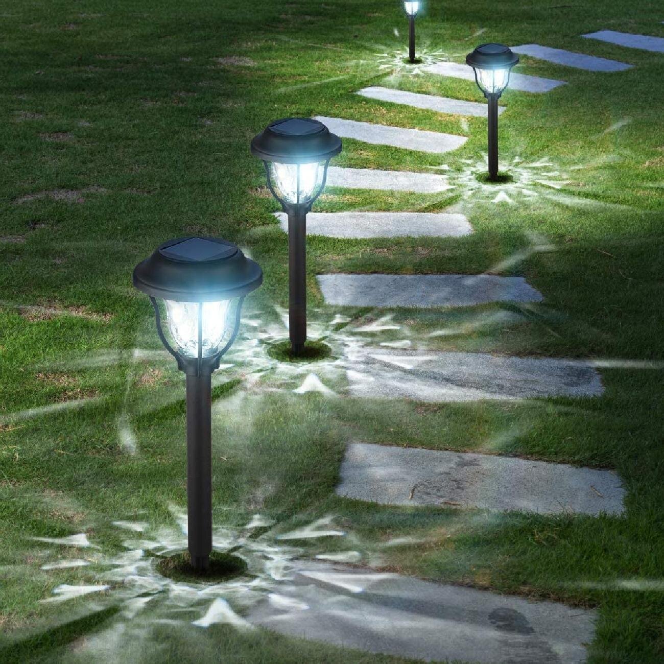2-4x Solar Garden Lawn Lamp Outdoor Yard Pathway Patio Fence LED Light Landscape 