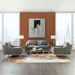 Delonge Leather Match Living Room Set by Orren Ellis