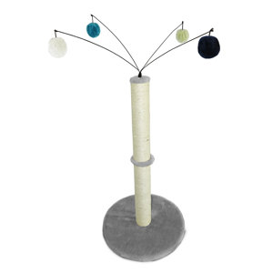 Fuzzball Cat Scratcher and Hanging Jingle Ball Toys Scratching Post