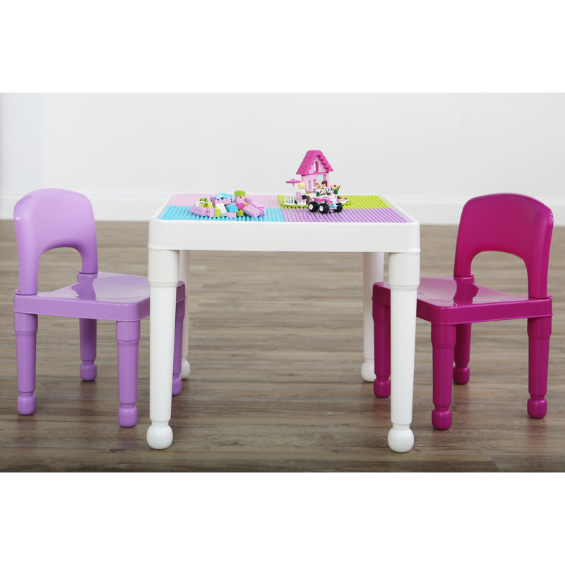 activity table set with two chairs