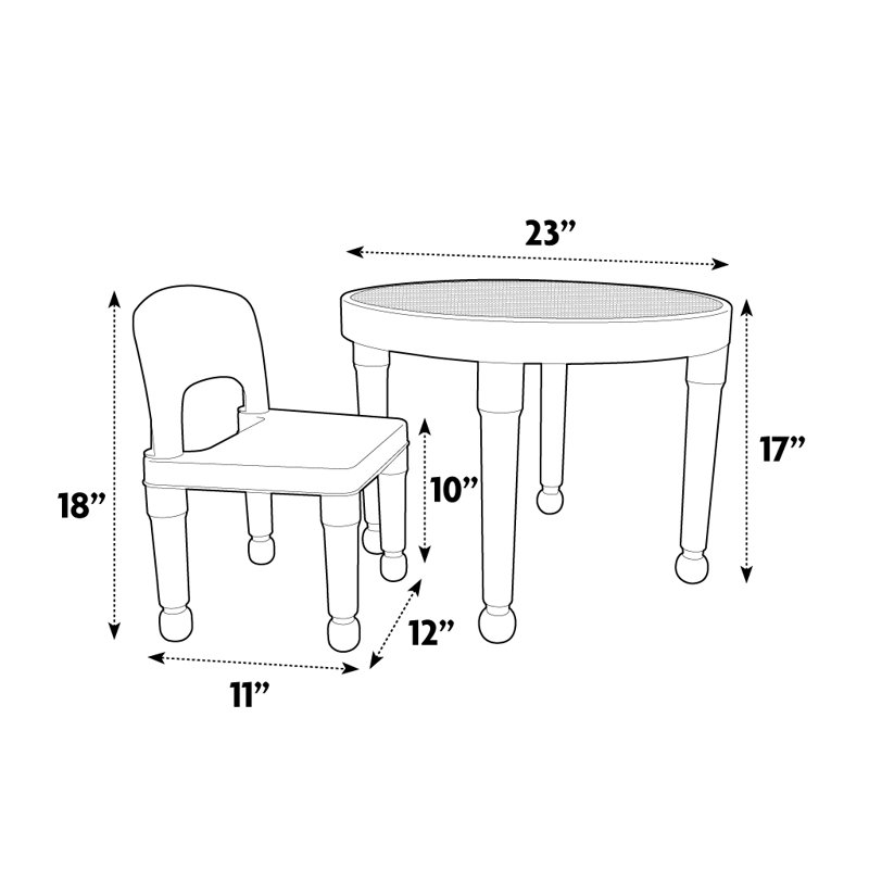 kids 3 piece round table and chair set