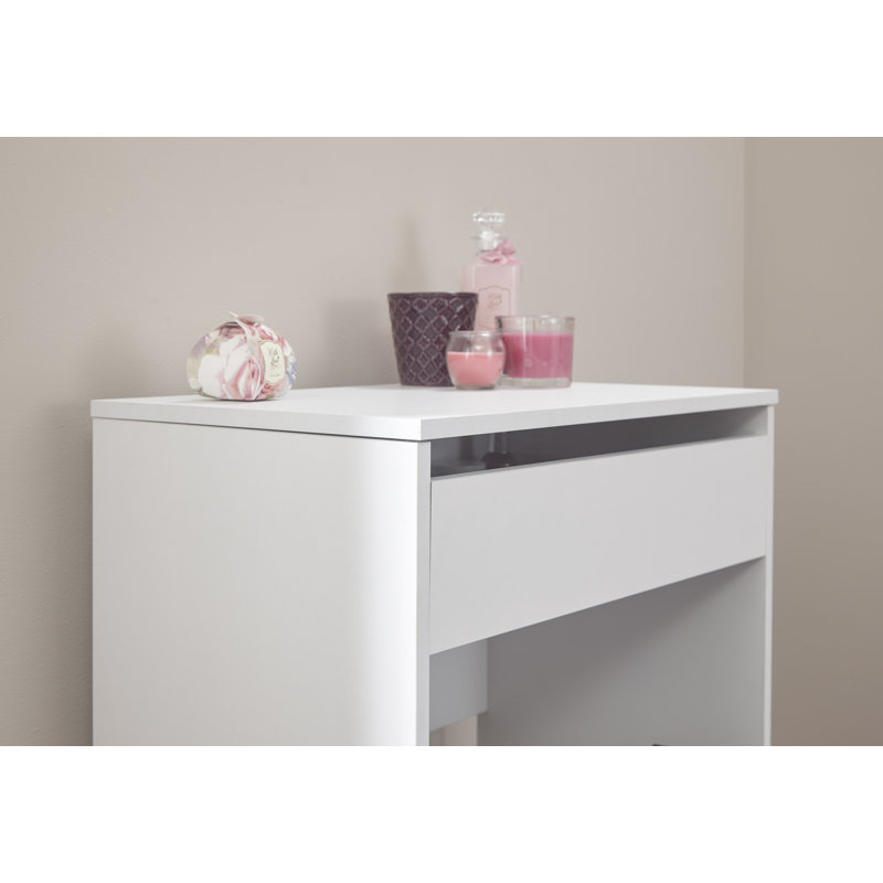 compact mirrored dressing table