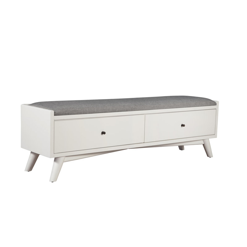 Allmodern Williams Upholstered Solid Wood Drawer Storage Bench Reviews Wayfair