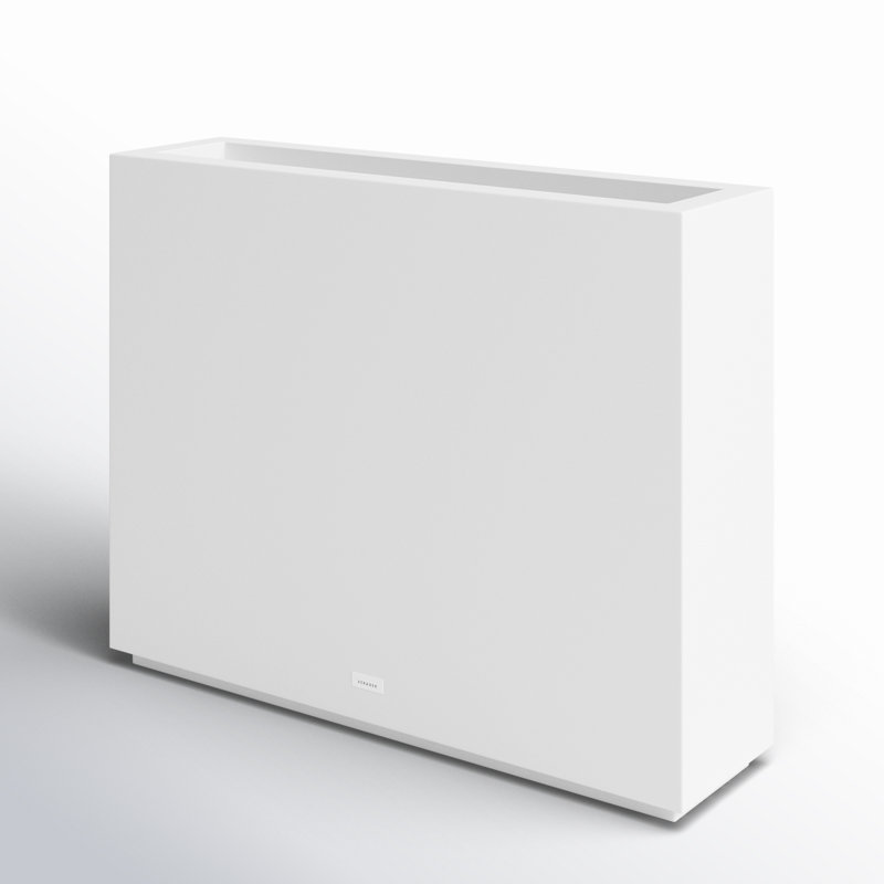 DAMAGED, BROKEN, SOLD AS IS Block Series Span Planter Color: White, Size: 30â€? H x 38â€? W x 10â€? D