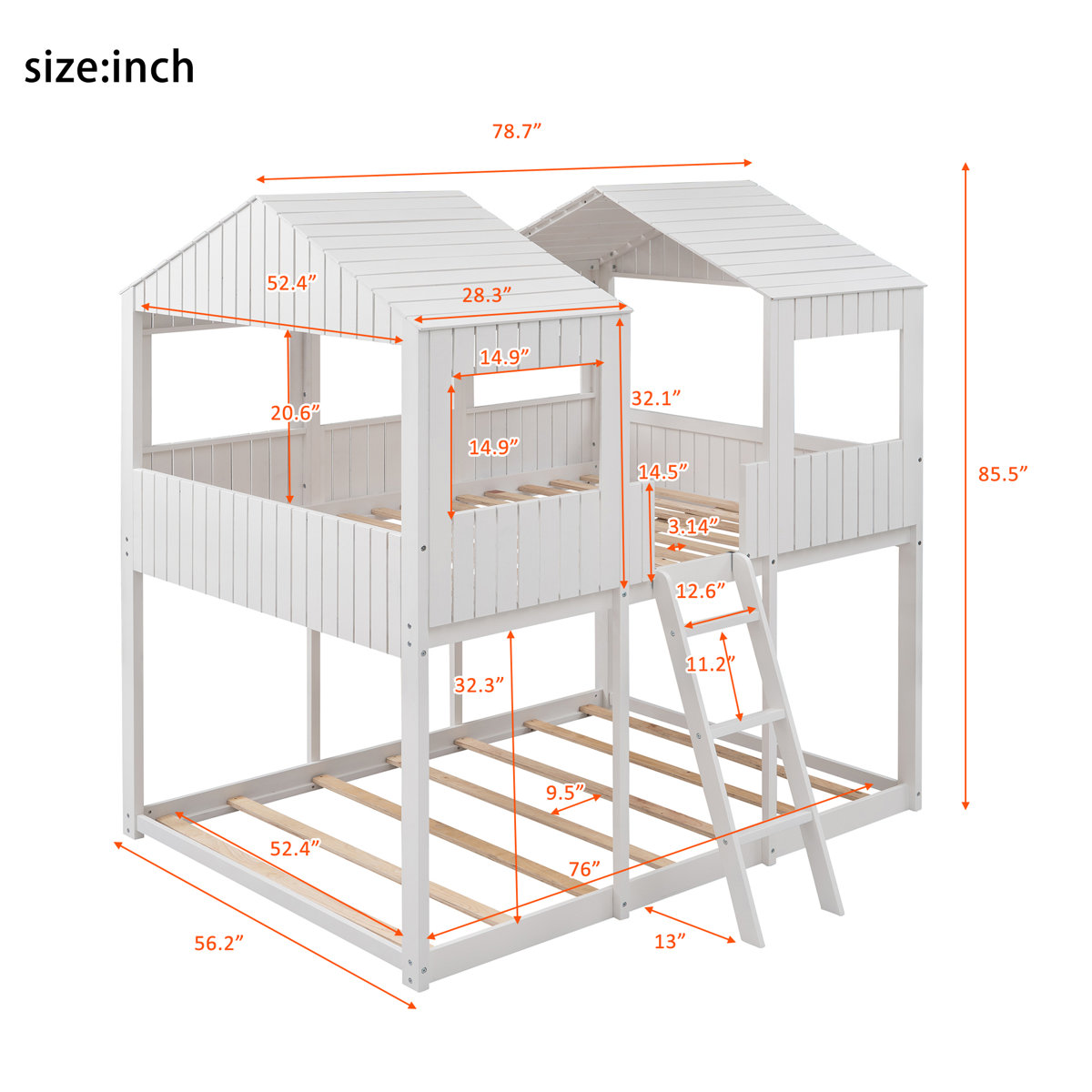 Sand & Stable Baby & Kids Calabasas Full Over Full Solid Wood Standard ...