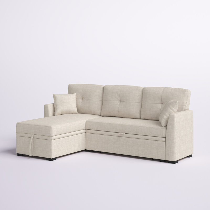 Barrientez 85" Square Arm Sofa Bed Fabric: Almond Linen Blend