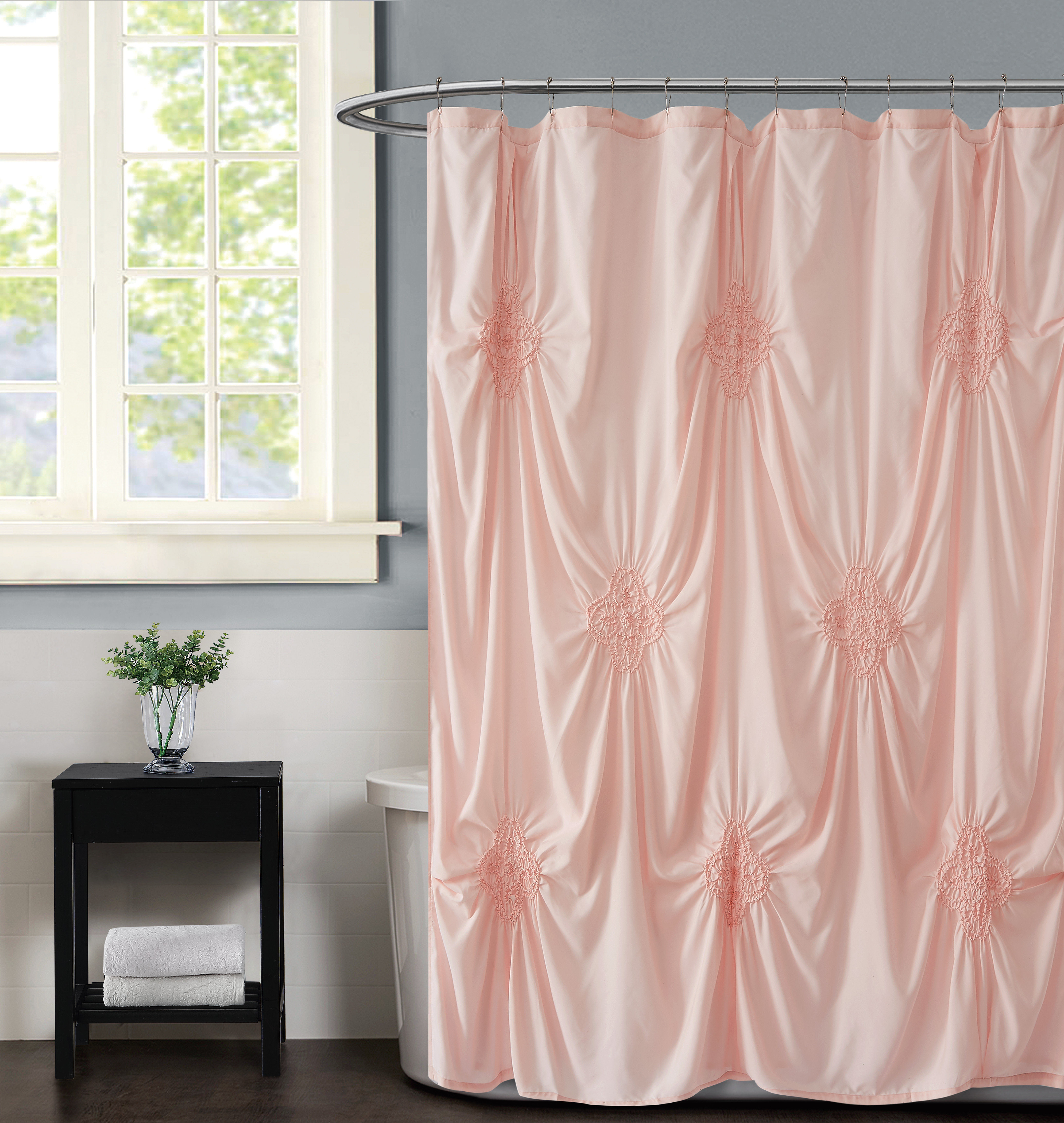 Christian Siriano Rouched Shower Curtain & Reviews Wayfair