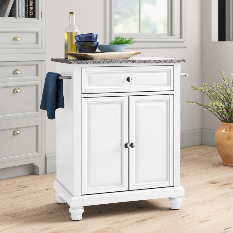 Three Posts Hedon Kitchen Cart With Granite Top Reviews Wayfair