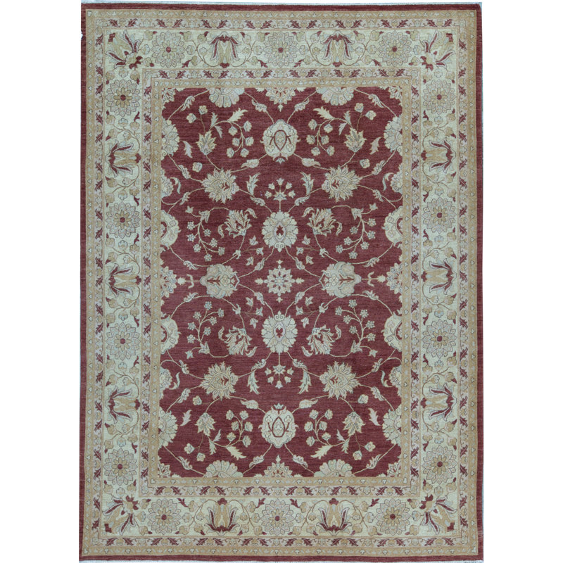 Bokara Rug Co Inc Oriental Hand Knotted Wool Ivory Red Area Rug Wayfair