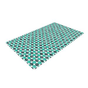 Michelle Drew Distressed Circles Teal/Aqua Area Rug