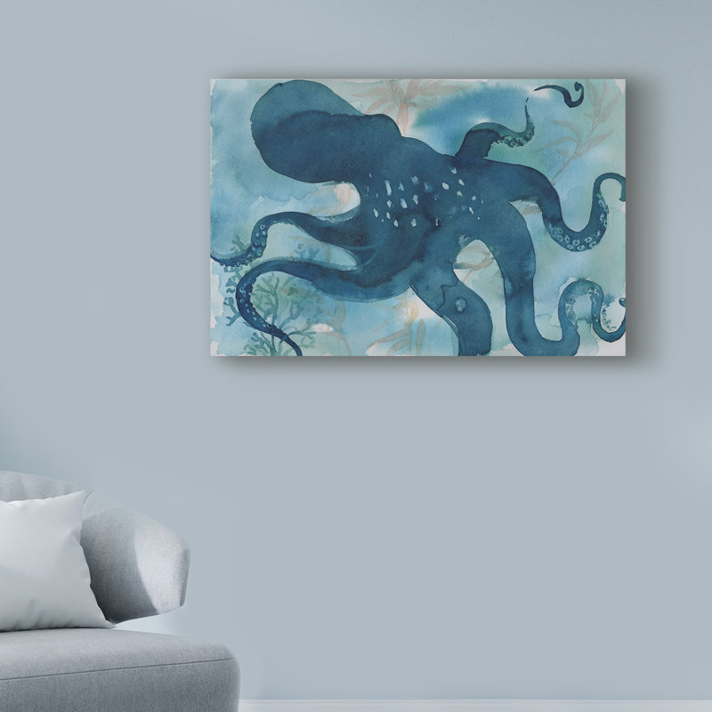 Highland Dunes Octopus Water Color 3 Acrylic Painting Print On