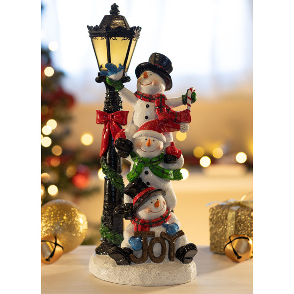 The Christmas Workshop 70769 85cm Snow Topped Wooden Lamppost With Rotating Star