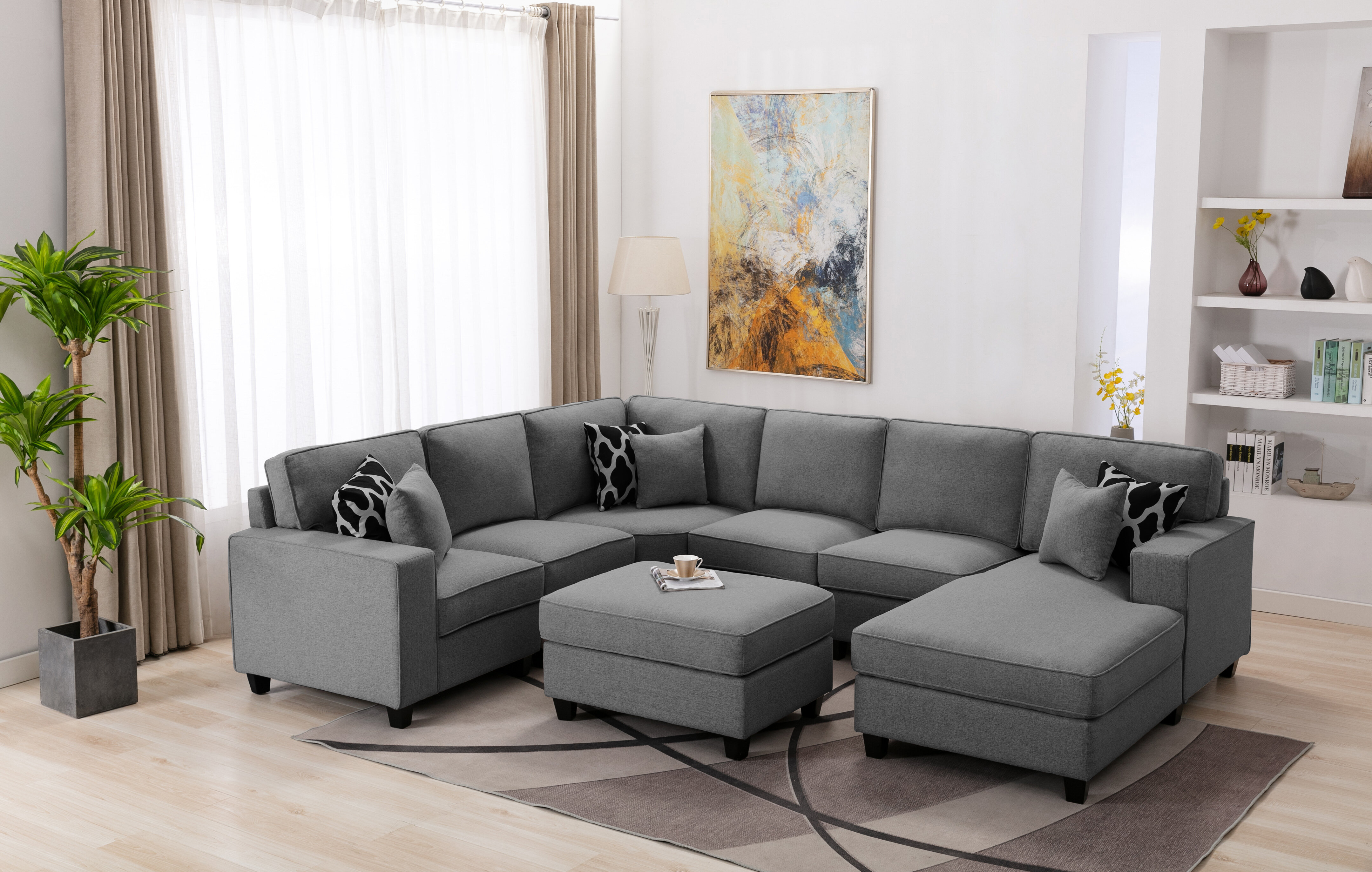 Ebern Designs McConnico Right Hand Facing Modular Corner Sectional with ...