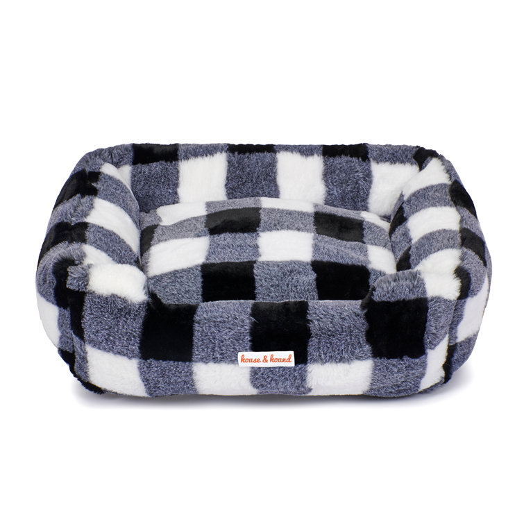 black white dog bed