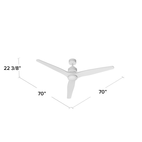 70 Mcdaniels 3 Blade Led Ceiling Fan With Remote Light Kit