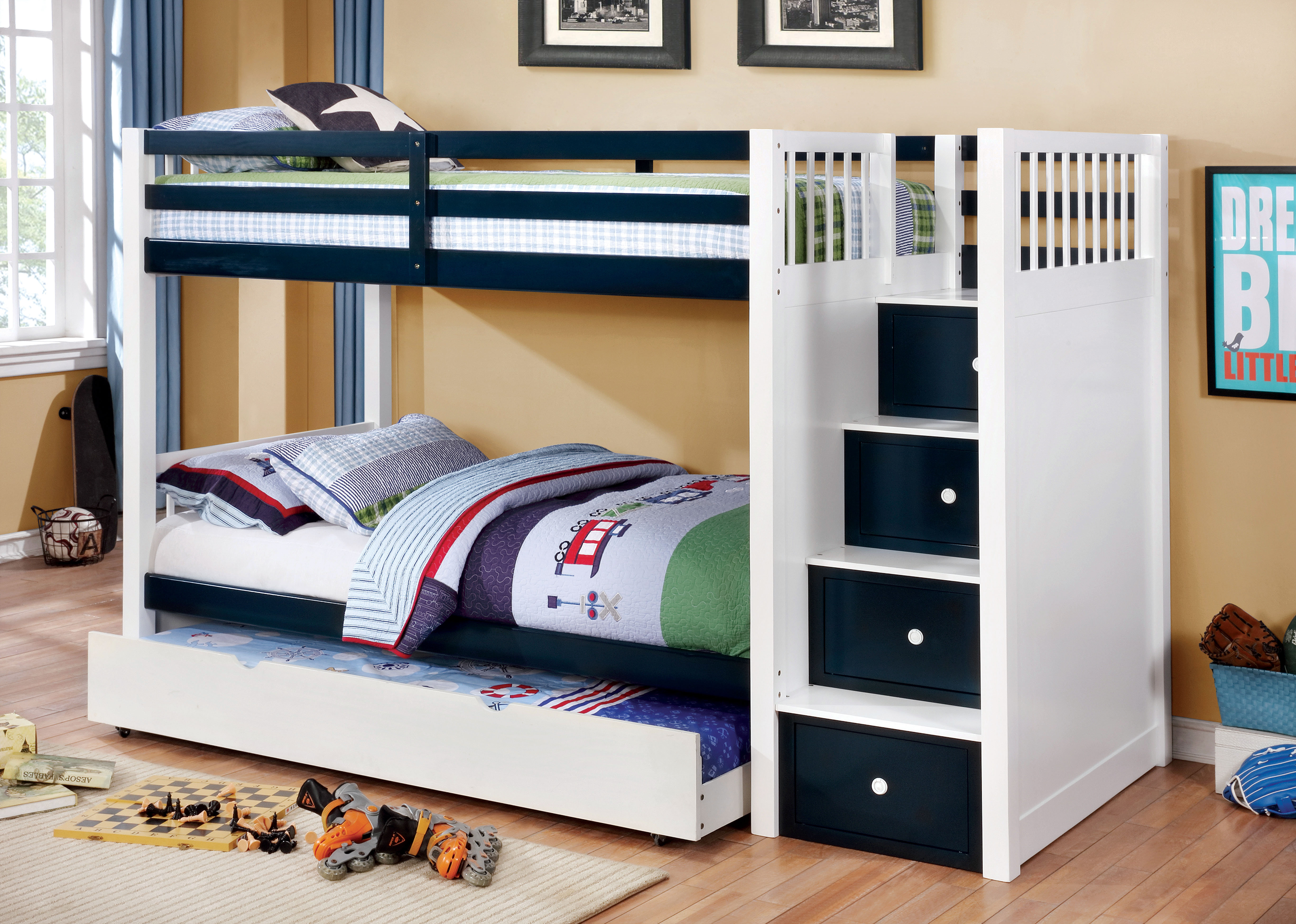 Harriet Bee Dowding Twin Over Twin Bunk Bed With Drawers Wayfair Ca