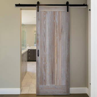 Verona Home Design Flush Manufactured Wood Finish Rustic Barn Door With Installation Hardware Kit Wayfair