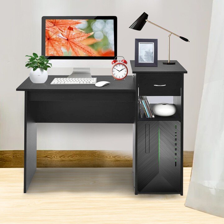 Computer Desk Home Office Desktop W/Drawers Home Small Desk Dormitory Study Desk 
