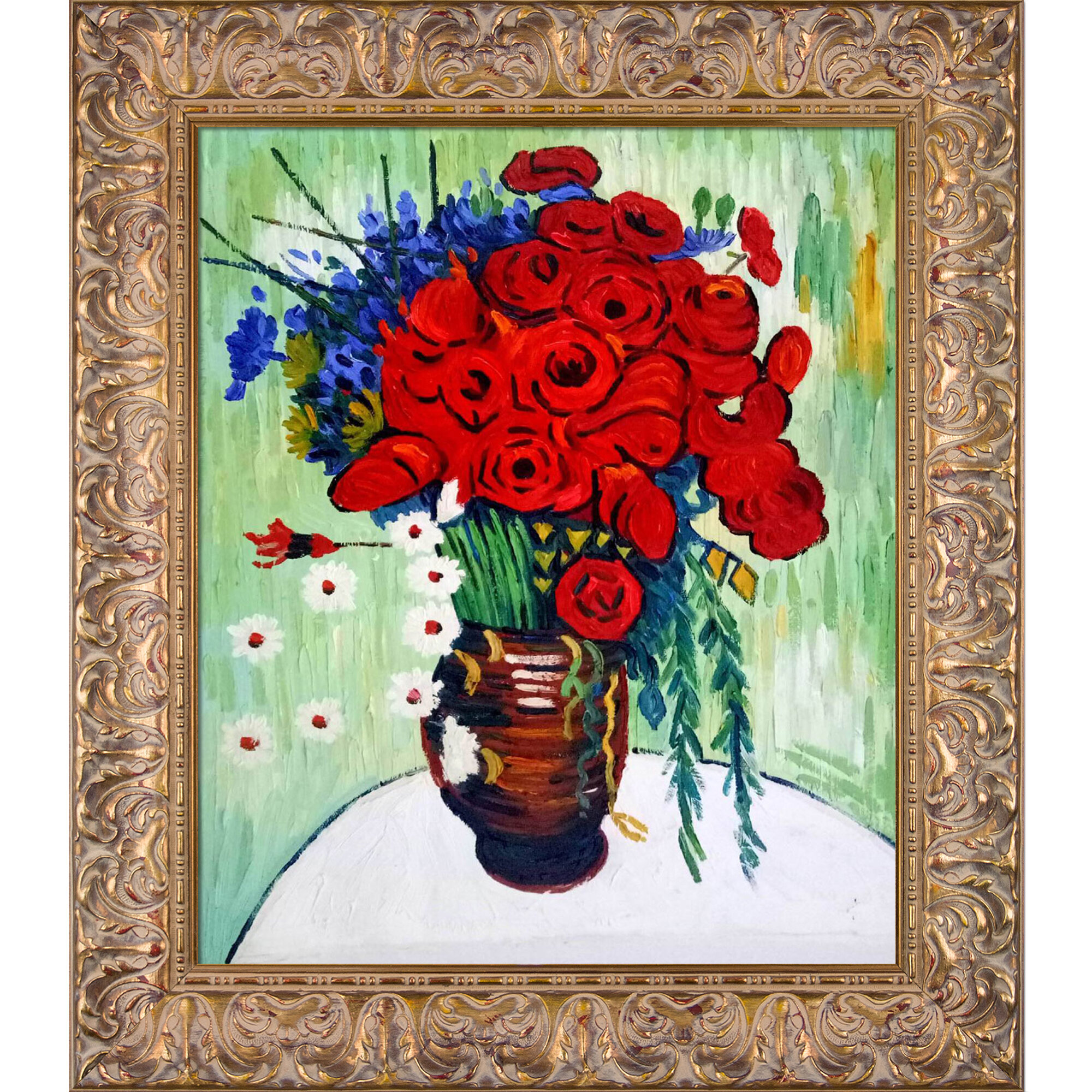 Tori Home Vase With Daisies And Poppies By Vincent Van Gogh