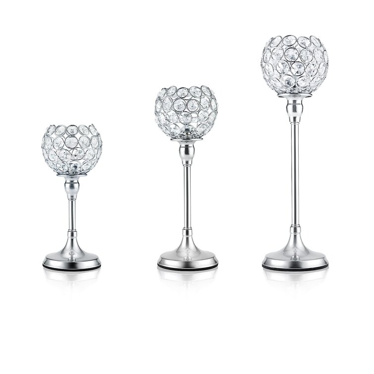Crystal Candle Holders Candlesticks for Dining Room Wedding Table Modern Candle 