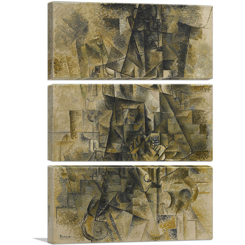 ARTCANVAS Accordionist 1911 by Pablo Picasso 3 Piece Wrapped Canvas