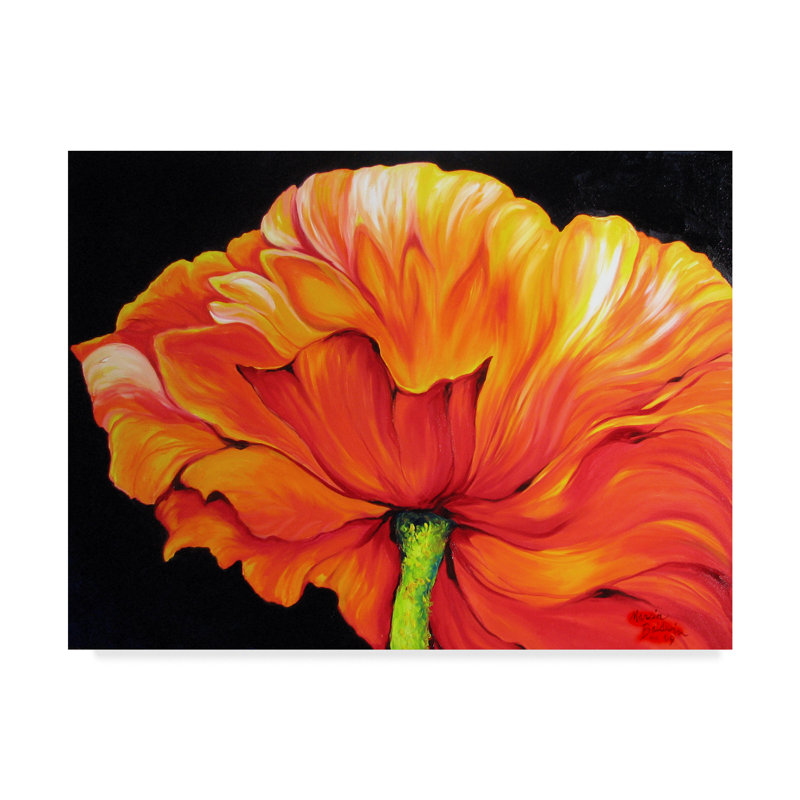 Trademark Art A Single Poppy Acrylic Painting Print On Wrapped