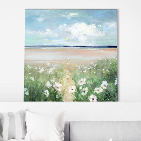 Rosecliff Heights Ocean Wildflowers by Sally Swatland - Painting | Wayfair