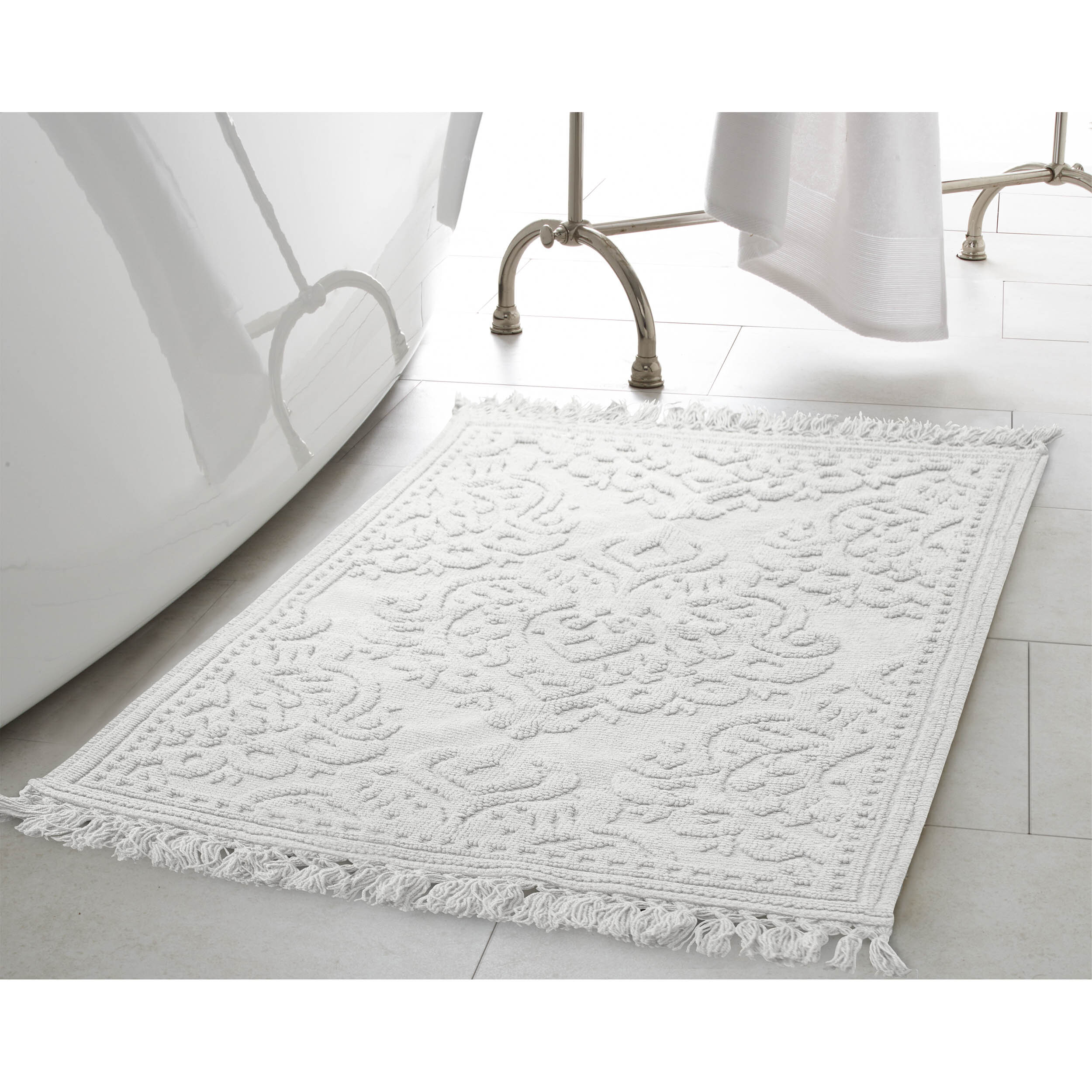 white bath mat set