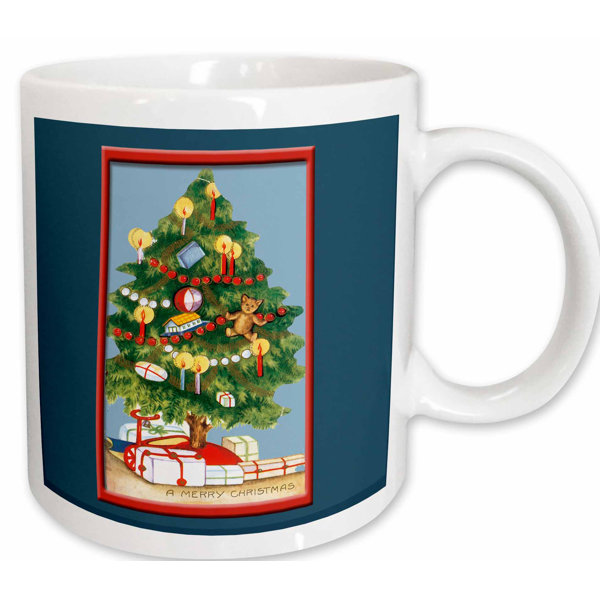 Winston Porter Keomi Vintage Christmas Tree Decorated Coffee Mug