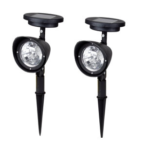 Solar Powered Garden 4-Light LED Spot Light (Set of 2)