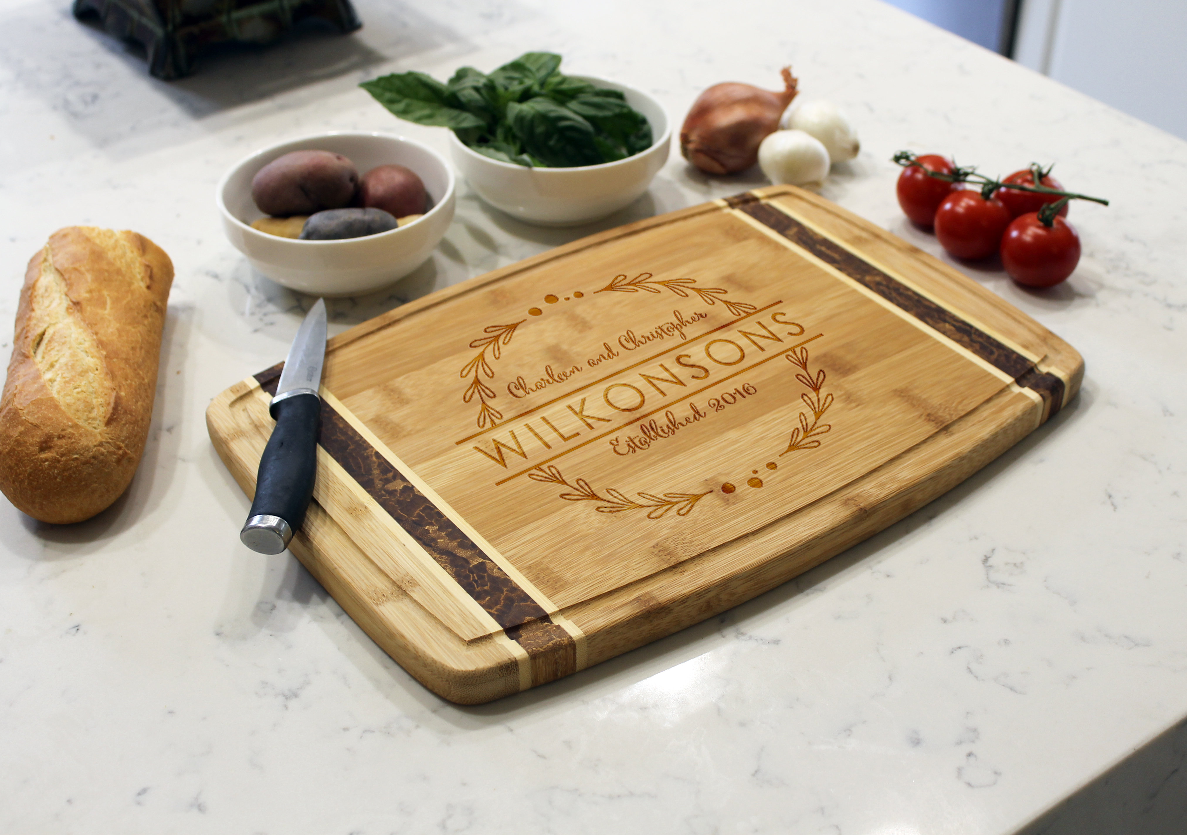 Etchey Marble Bamboo Cutting Board Reviews Wayfair