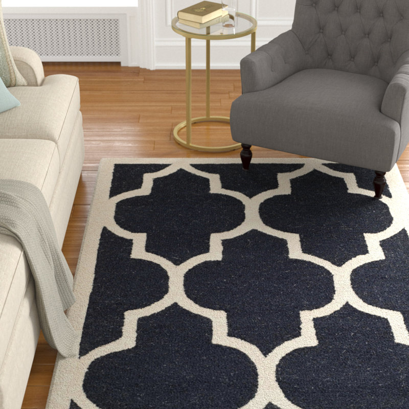Darby Home Co Parker Lane Handmade Tufted Wool Black Ivory Area Rug Reviews Wayfair