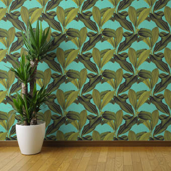 Bay Isle Home Gillespie Banana Leaf Removable Peel And Stick Wallpaper Panel Wayfair