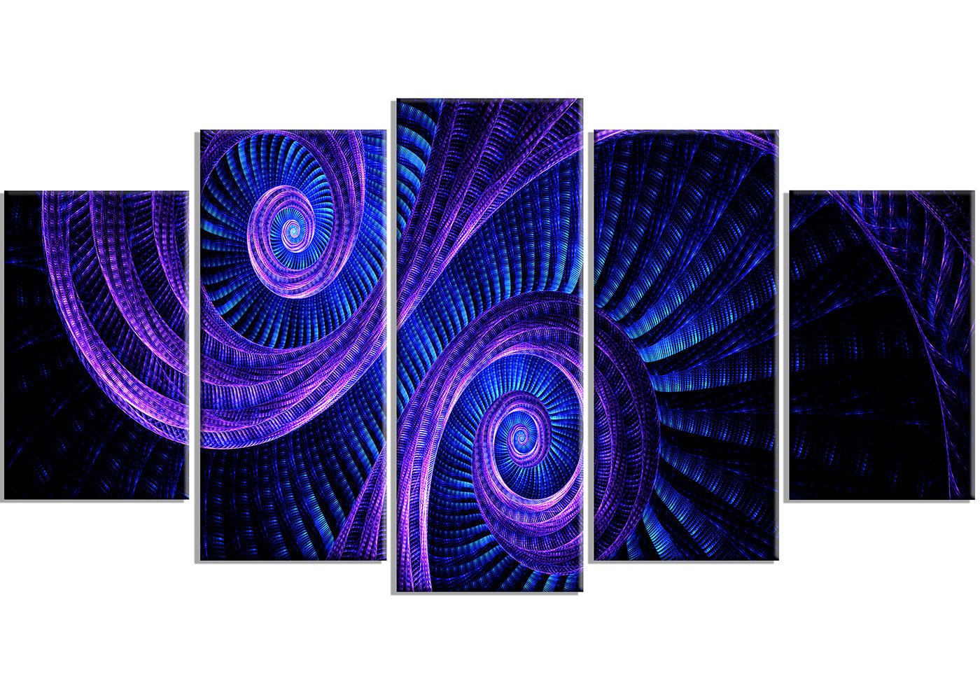 Designart Royal Purple Blue Dream 5 Piece Graphic Art On Wrapped Canvas Set Wayfair