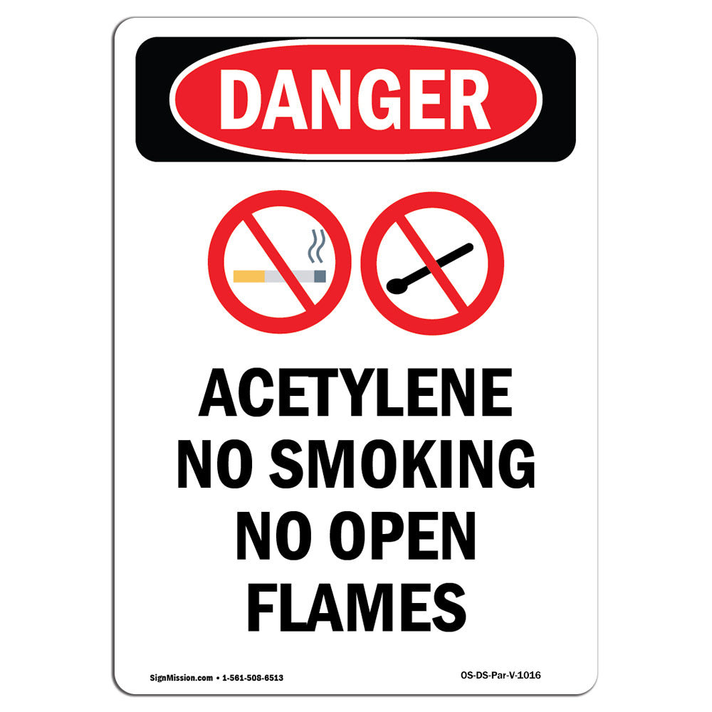 SignMission Acetylene No Smoking Danger Sign | Wayfair