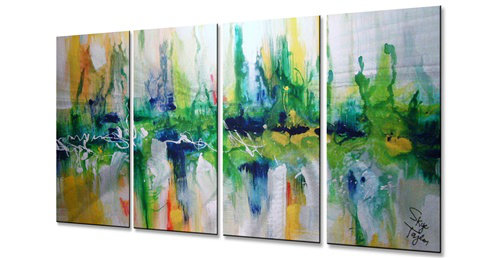 All My Walls Emerald City By Skye Taylor 4 Piece Painting Print