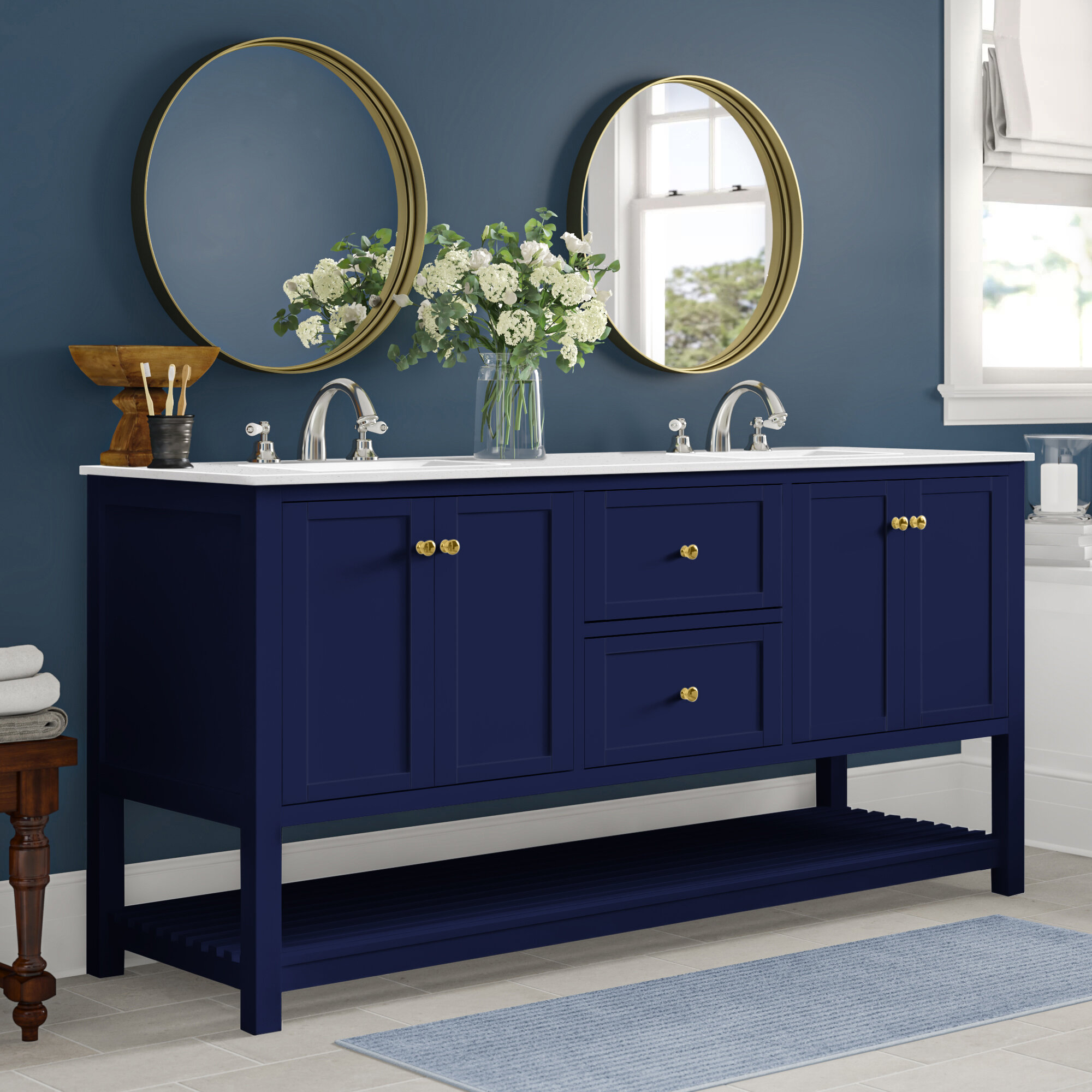 Three Posts Binne 72 Double Bathroom Vanity Set Reviews Wayfair