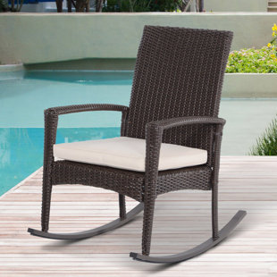 Garden Rocking Chairs You Ll Love Wayfair Co Uk Rattan Rocking Chair With Cushion