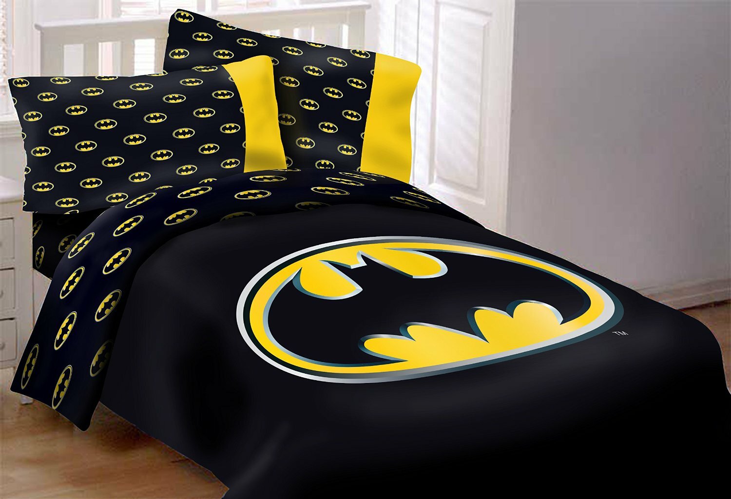 Batman Logo Reversible Single Duvet Cover Bedding Set Ideal Perfect Gift 