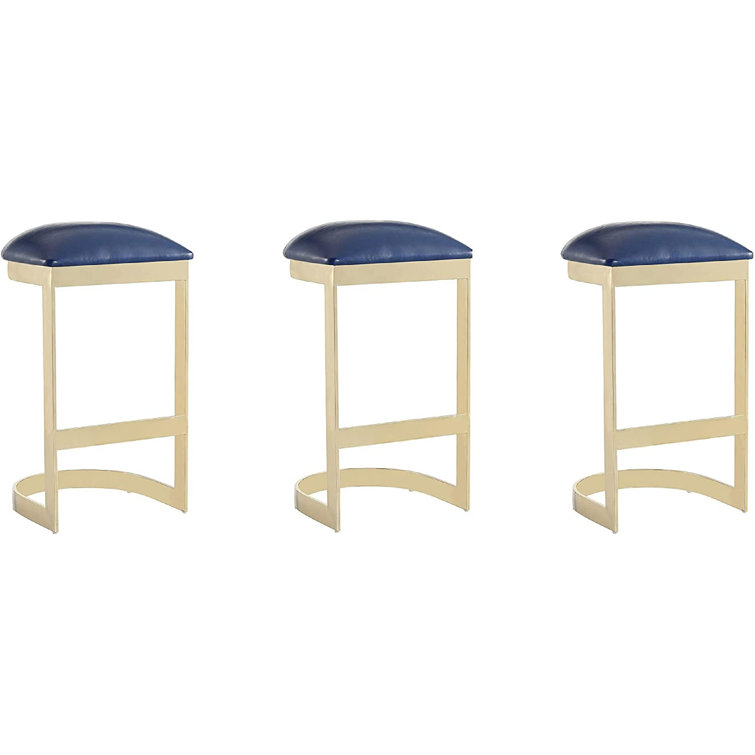Aura Mid Century Modern Home Kitchen Counter Bar Stool, Set Of 3