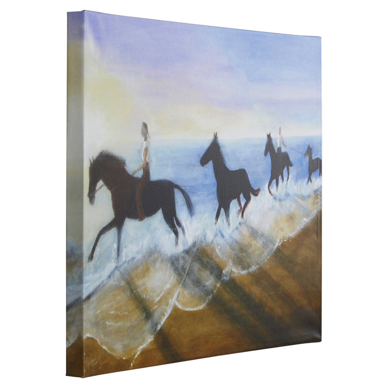 Alcott Hill Horses On The Beach By Lindsey Janich Painting Print