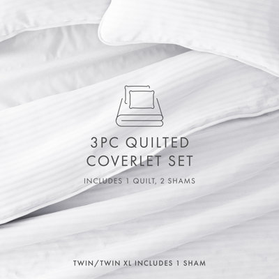 Becky Cameron Lightweight All Season Stripe Stitch Quilt Set with Shams