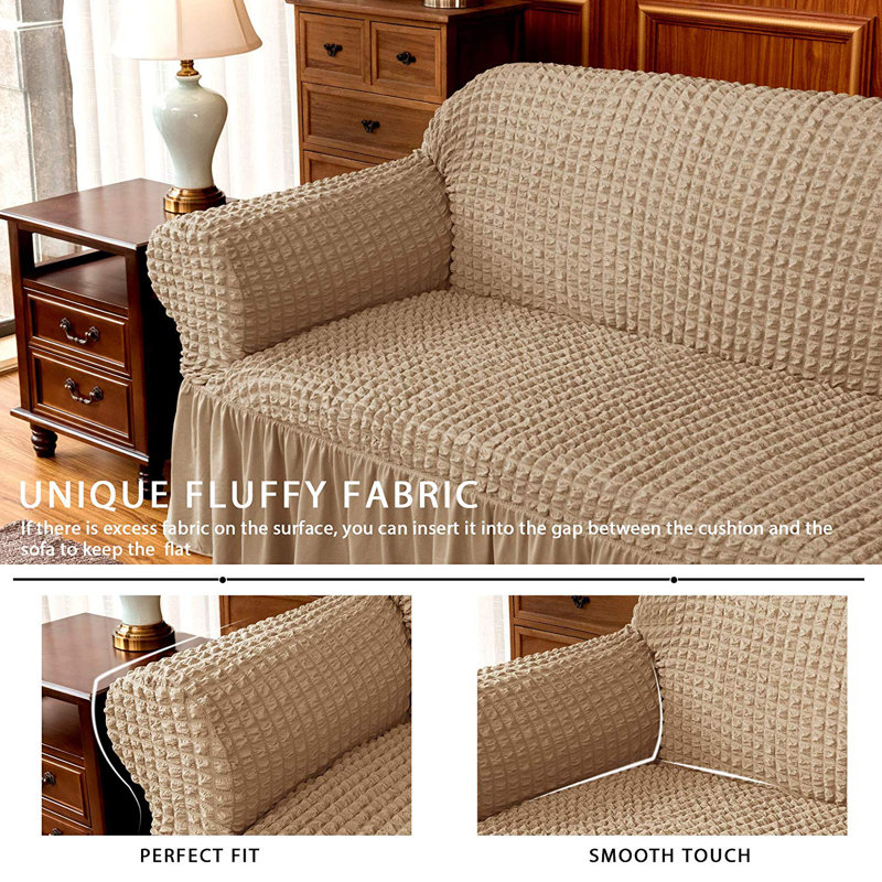 Winston Porter Ruffle Skirt Country Style Box Cushion Loveseat Slipcover Reviews Wayfair