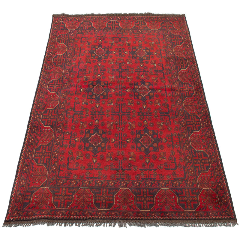 Isabelline One Of A Kind Alarick Hand Knotted 2010s Esari Turkman Red 4 10 X 6 5 Wool Area Rug Wayfair