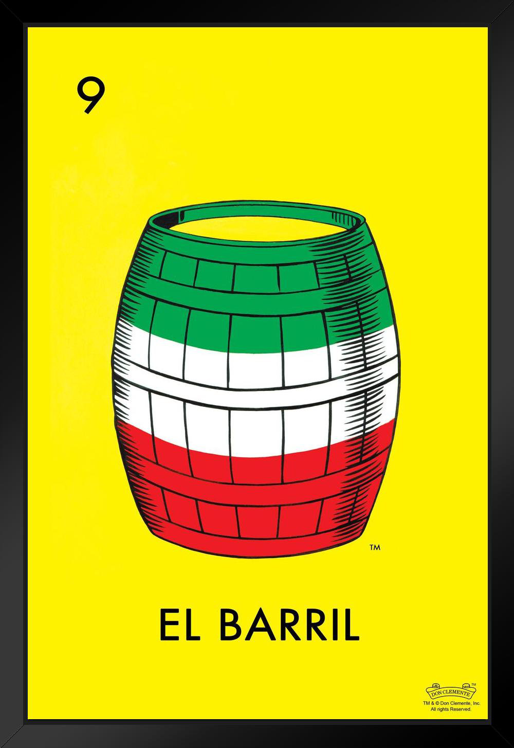 Trinx 09 El Barril Barrel Loteria Card Mexican Bingo Lottery Black Wood  Framed Poster 14X20 - Picture Frame Print | Wayfair