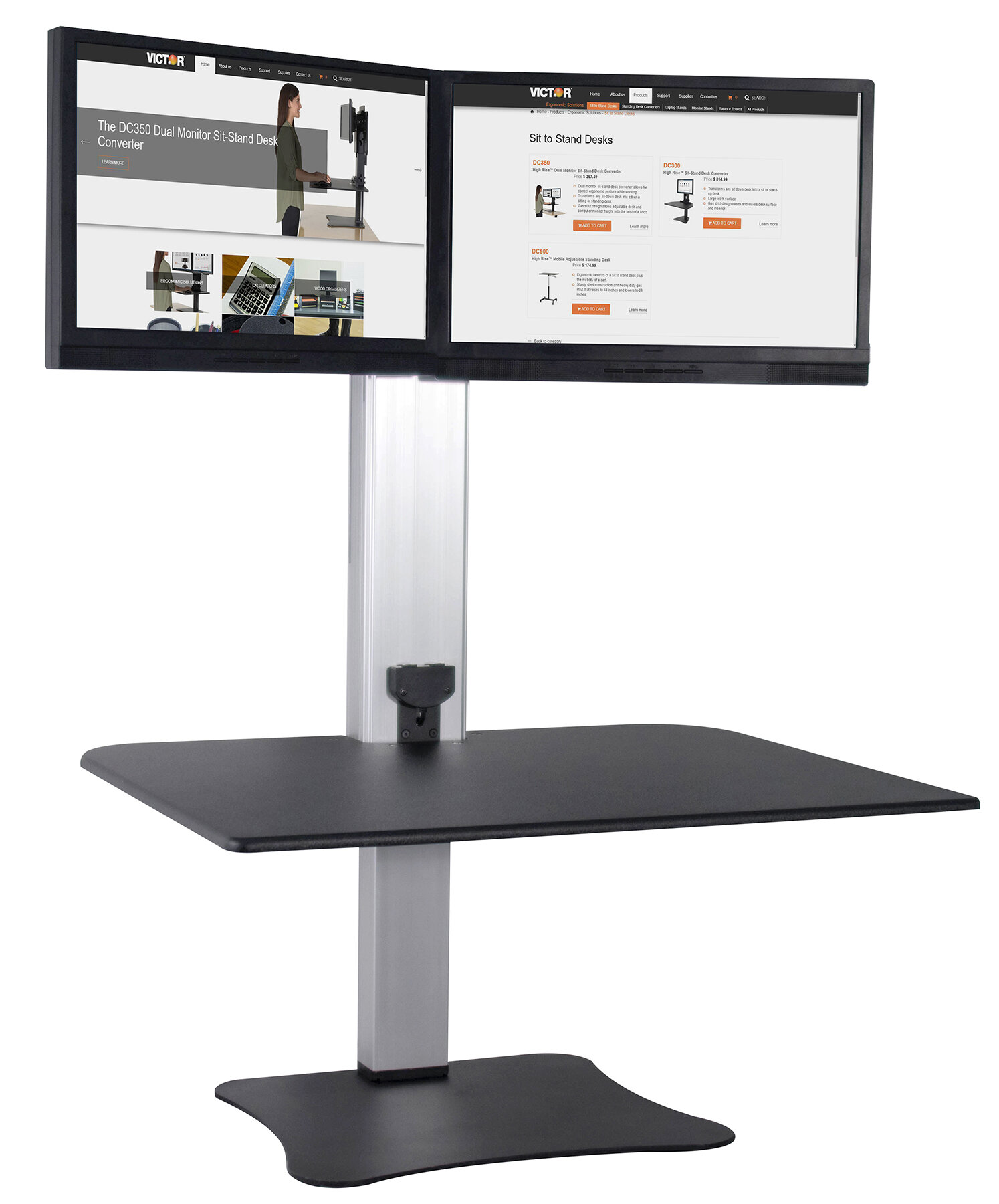 Symple Stuff Octavius Electric Dual Monitor Standing Desk Wayfair