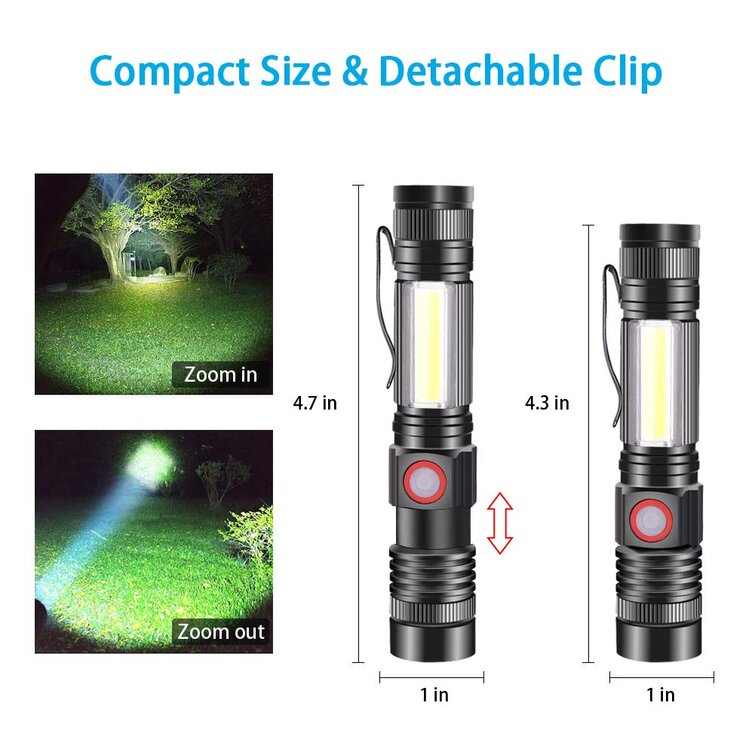 Waterproof LED Flashlight Torch 60000 Lumens Zoomable 5-Modes Camping Lamp MT 